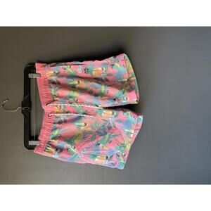 Party Pants Men's Tropical Print Swim Shorts with Elastic Waistband